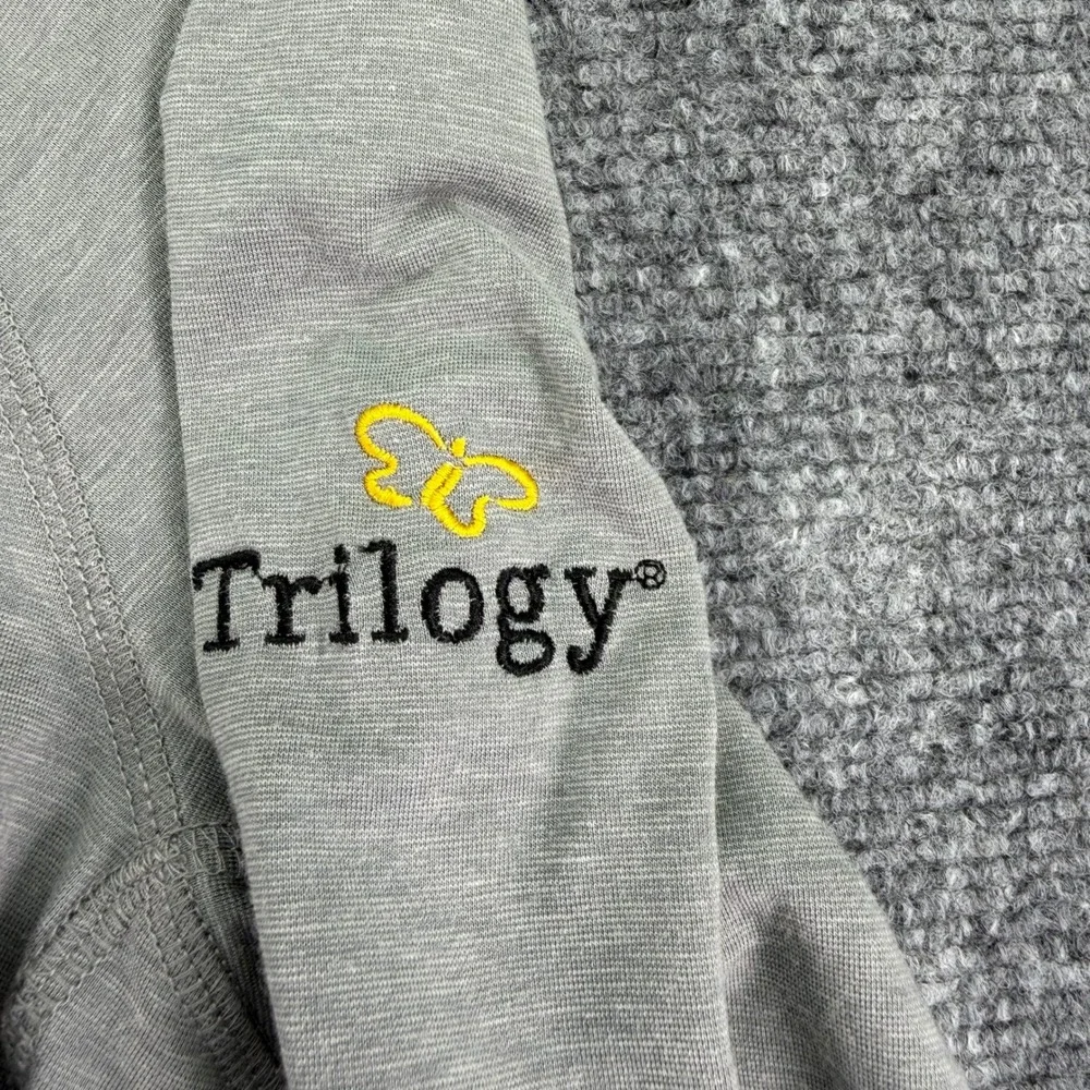 Travis Mathew Pullover Men Large Gray 1/4 Zip Long Sleeve Embroidered Golf *READ